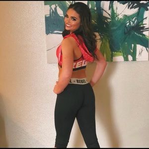 Rebel Athletic Cropped Leggings Unicorn Hologram Band M Medium Pageant Fitness